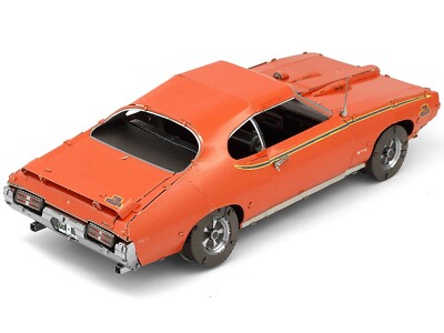 1969 PONTIAC GTO JUDGE ORANGE STEEL MODEL KIT BY METAL EARTH