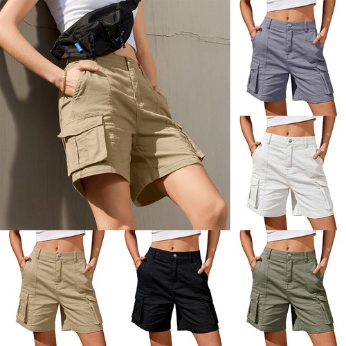 Damen Bermuda Shorts Cargoshorts Sommer Combat Chino Freizeit Arbeitshose Jogg ð - Bild 4 von 18