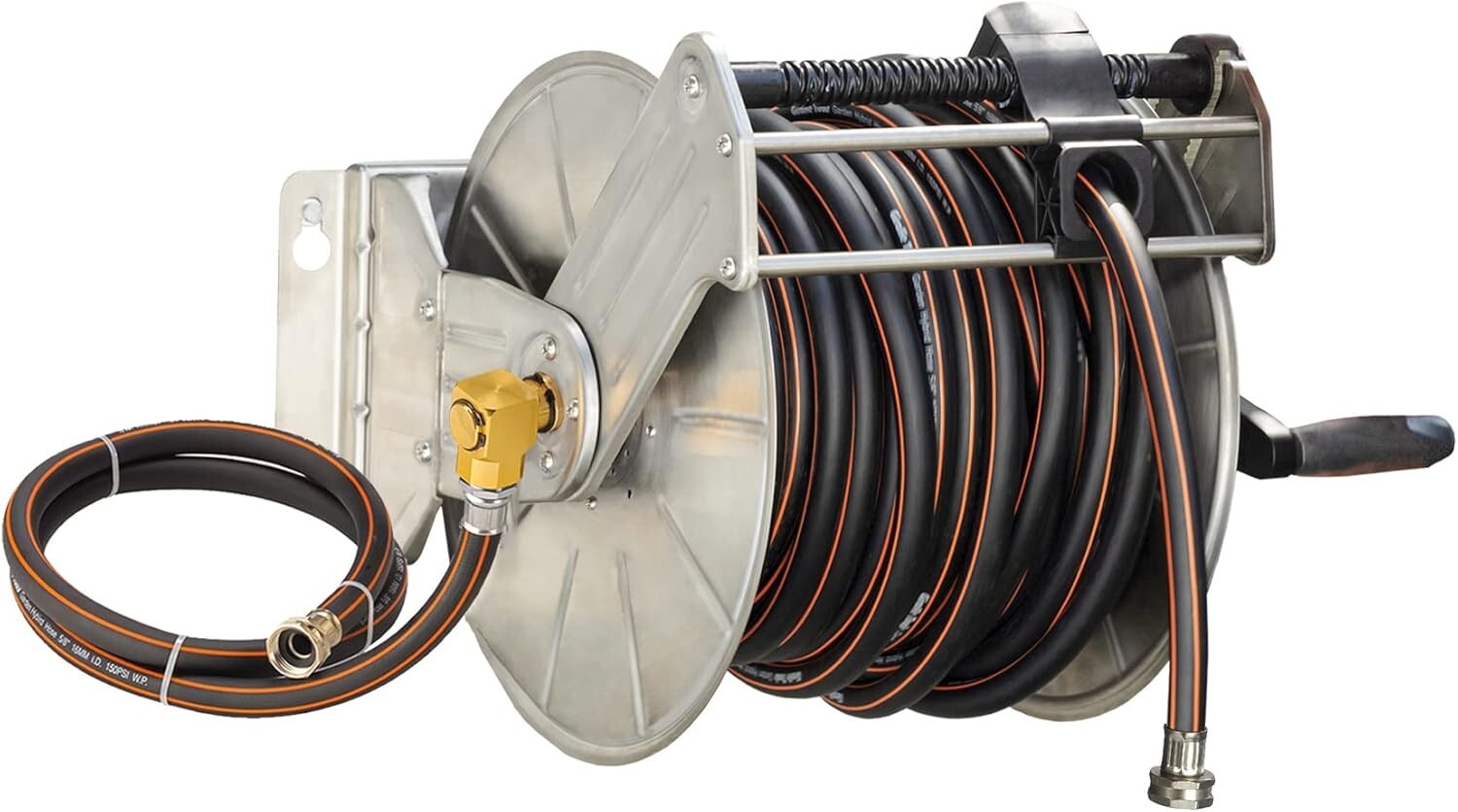 Giraffe Tools Stainless Steel Garden Hose Reel Heavy Duty wi