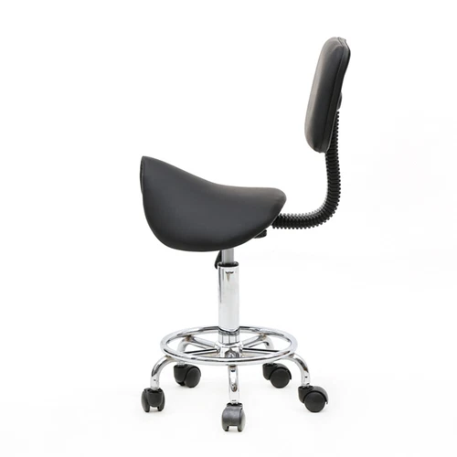 US Saddle Stool Tattoo Salon Adjustable Hairdressing Styling Chair with Backrest - Picture 4 of 11