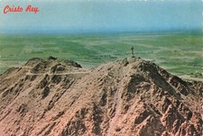 Postcard TX El Paso Cristo Rey Christ of the Rockies Mountain Peaks Cross Statue