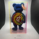 Vintage TY Beanie Babies Official Club Case & Clubby Bear Beanie Baby Swing Tag