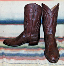 Mens Rujo The Marcus Brown Teju Lizard / Leather Cowboy Boots 10.5 D New in Box