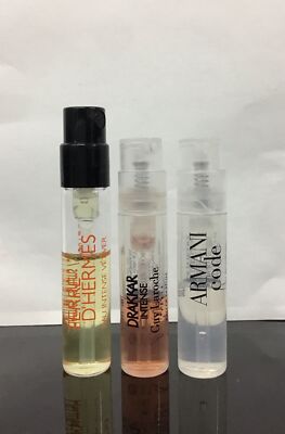 Terre D Hermes, Drakkar Intense, Armani Code- For Men DIFFERENT SAMPLES LOT OF 3