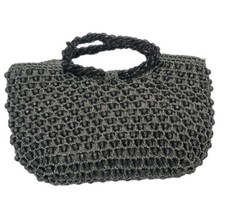 Vintage Rosenfeld Grey Silver Beaded Italian Small Handbag