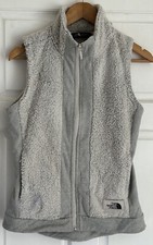 The North Face Faux Fur Gilet Vest Grey Sleeveless Womens Size Xs Full Zip