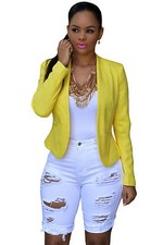 Pantaloni Jeans aperto tagliato strappato rotto Denim Destroyed Bermuda Shorts M