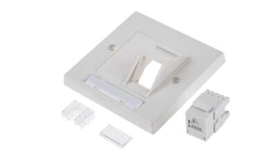 Molex Premise Networks Cat6 RJ45/IDC UTP abgewinkelt RJ Wandplatte Kit, PowerCat Euro