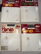 Hanes Alive 1970's Set of 4 Pairs of Support Stocking Pantyhose New Size B