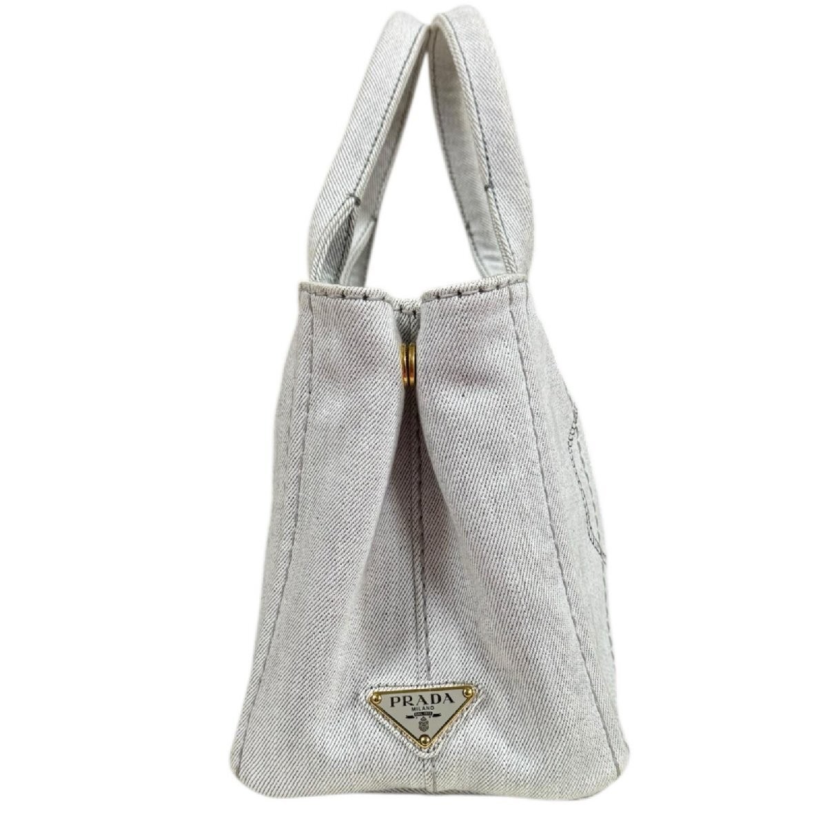 Prada Canapa Tote SS Shoulder Bag Canvas 1BG439 Gray Ladies PRADA Used from japa thumbnail 4