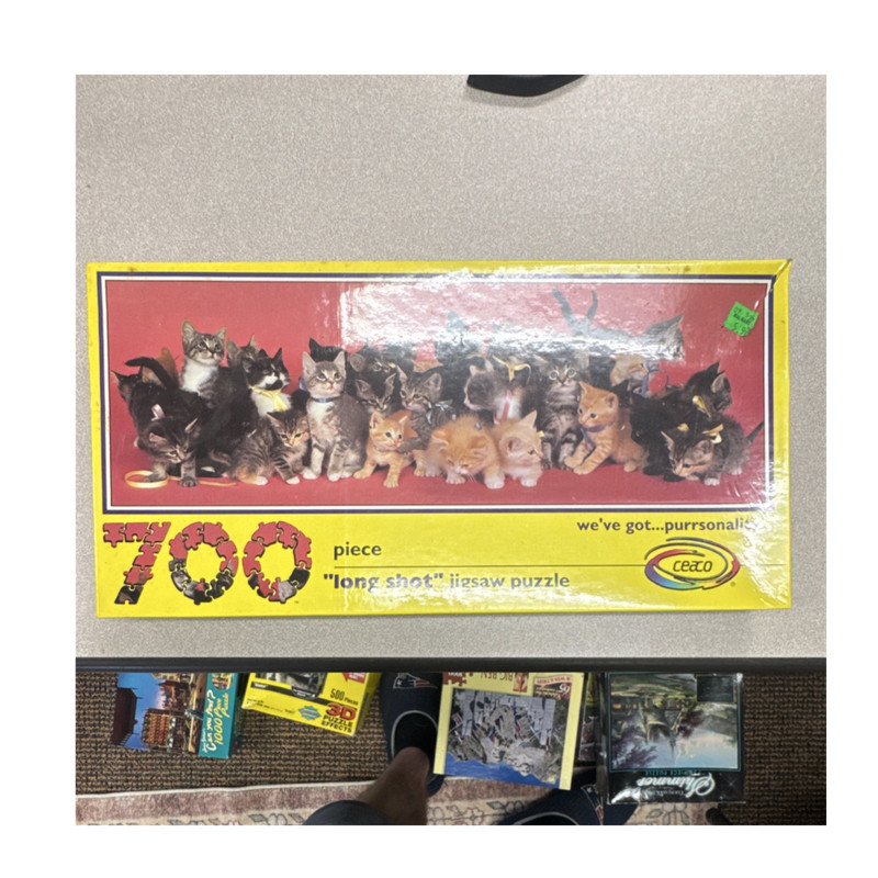 Ceaco 700 Piece "Long Shot" Cats Kittens Jigsaw Puzzle 1990 MPN 2905