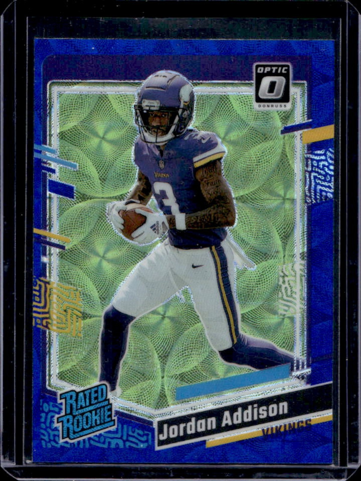 2023 Donruss Optic Jordan Addison Blue Scope Prizm Rated Rookie #271 Vikings