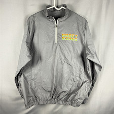 Draftkings Barstool Windbreaker Large Promo Limited Full Zip Jacket Paydirt Gray