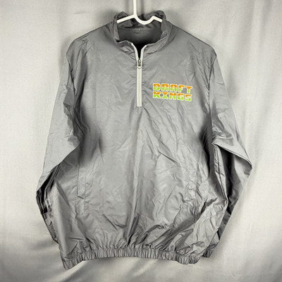 Draftkings Barstool Windbreaker Large Promo Limited Full Zip Jacket Paydirt Gray