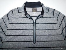 Greg Norman Play Dri Gray long sleeve 1/4 Zip Pull Over Golf Shirt Mens XL New 