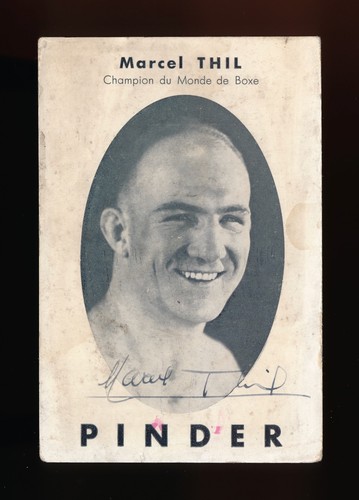 1930s Marcel Thil HOF AUTOGRAPH on RARE SOUVENIR CARD Signed Boxing Promo Boxer