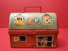 Vintage 1962 Fisher Price Mini Barn Lunchbox NO THERMOS