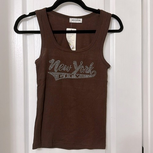 New York City braunes Tanktop Gr. L