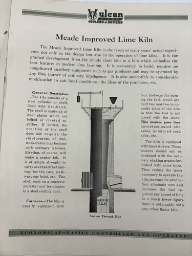 Vintage Vulcan Iron Works Brochure Catalog Advertisements Lime Kiln - Picture 3 of 8