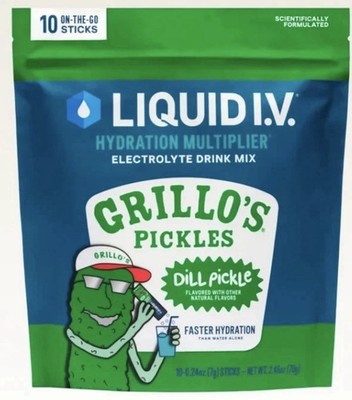 LIMITED EDITION Liquid I.V. Grillo s Pickles Electrolyte Drink Mix 10 Pack X 3