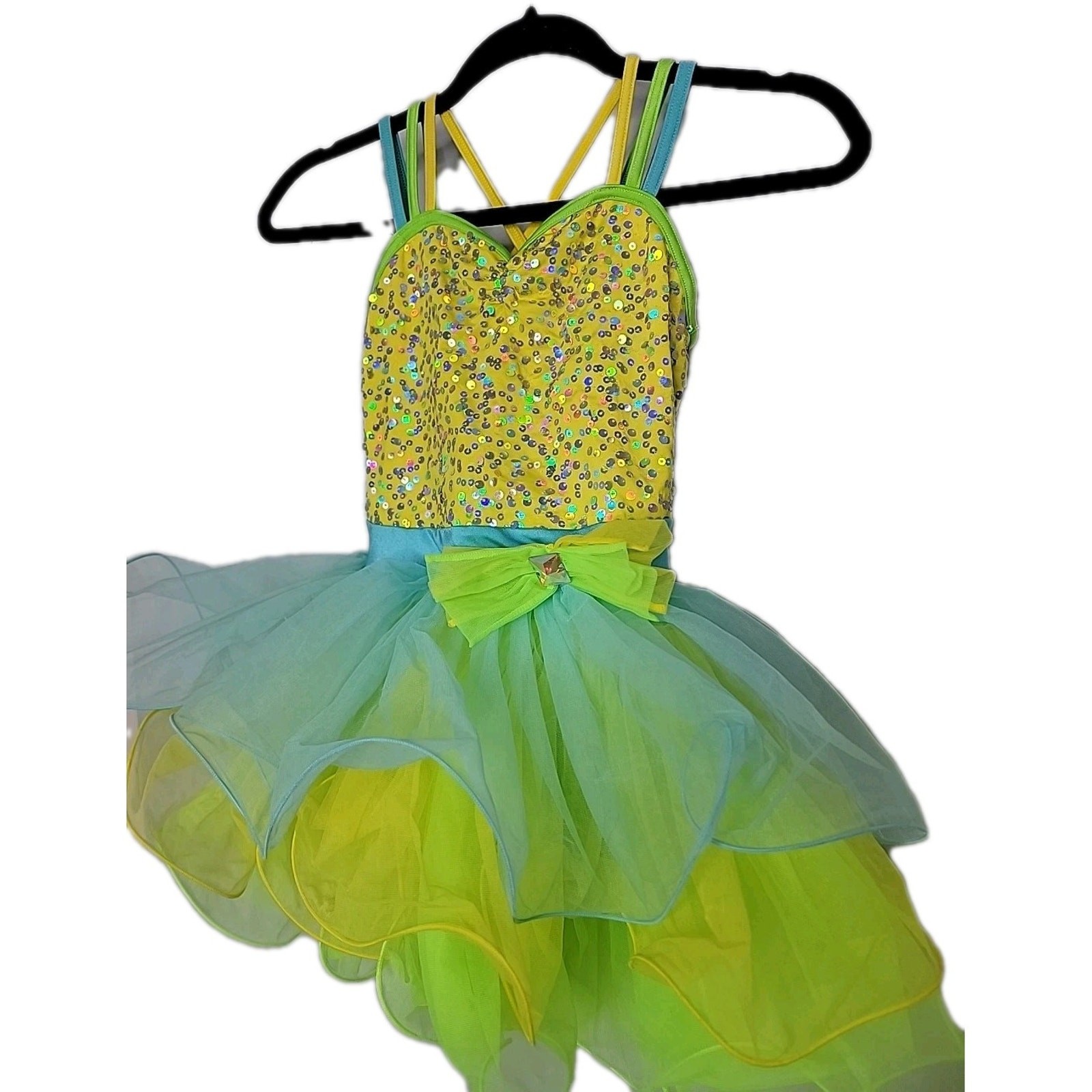 Weissman Girls Sequin Tutu Dance Costume Yellow B… - image 2