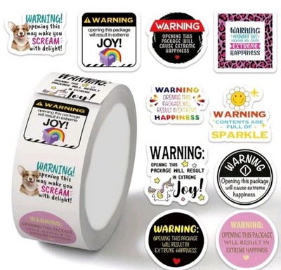 100 THANK YOU 1'' ASSORTED STICKERS LABELS SEALS FEEDBACK WARNING Small Business