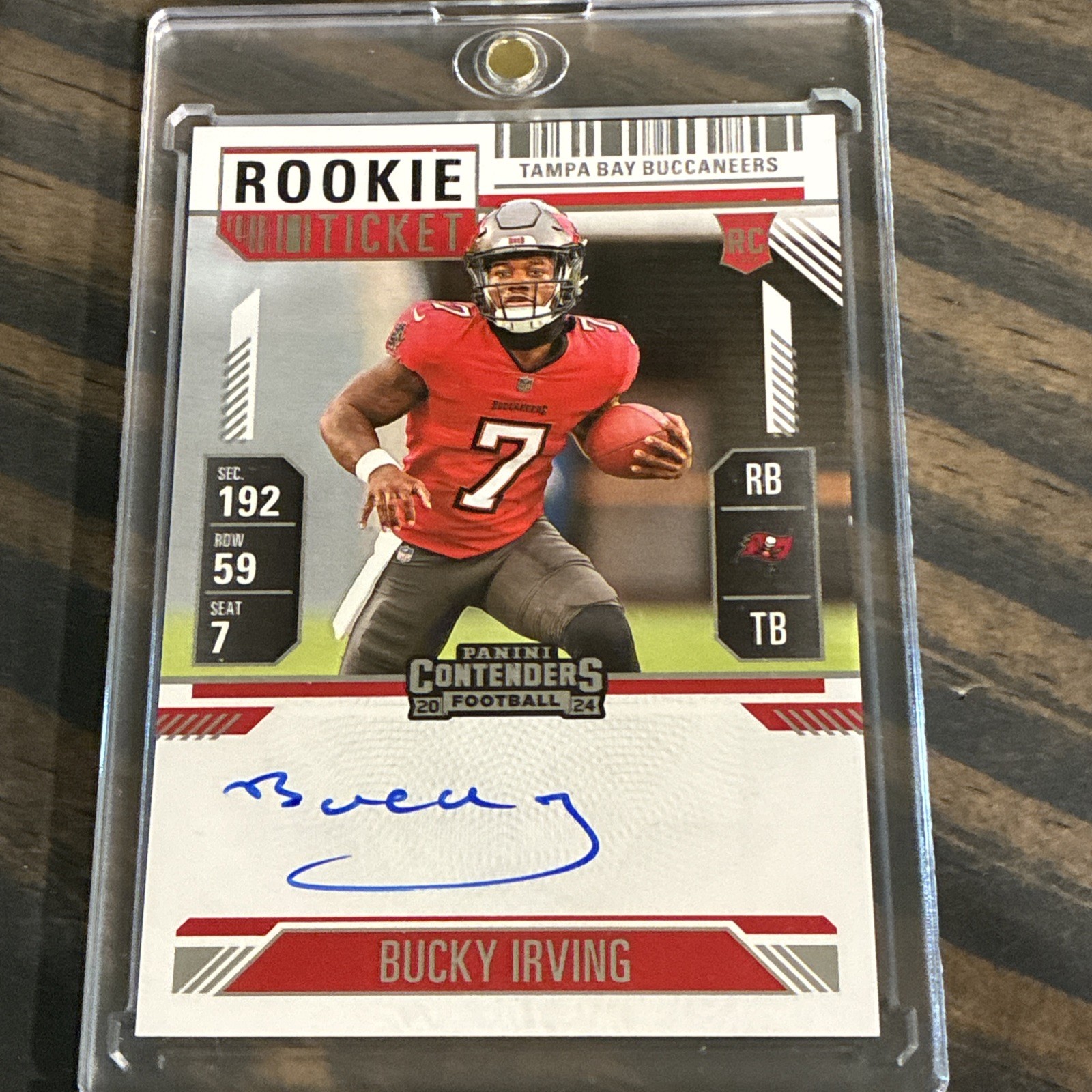 2024 Panini Contenders - Bucky Irving #122 Rookie Ticket On-Card Auto (RC)