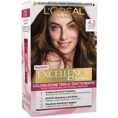 L Oréal Excellence Creme, langanhaltende Farbfarbe, 4,3 goldbraun
