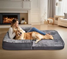 Lit Chien Canapé Géant 180cm Taille Humaine Pliable Orthopédique Chien