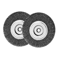 6In Wire Wheel Brush for Bench Grinder, Coarse Crimped Steel Wire 0.012" with 1/