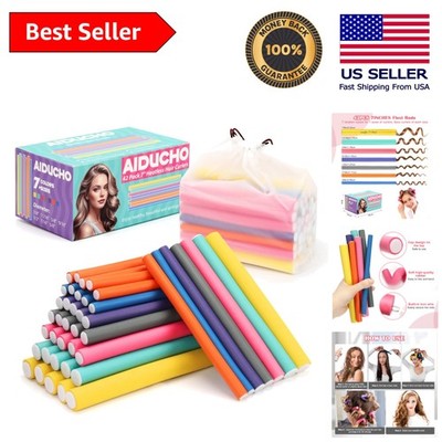 42PCS Heatless Hair Curlers for Effortless Overnight Curls - 7 Sizes & Colors