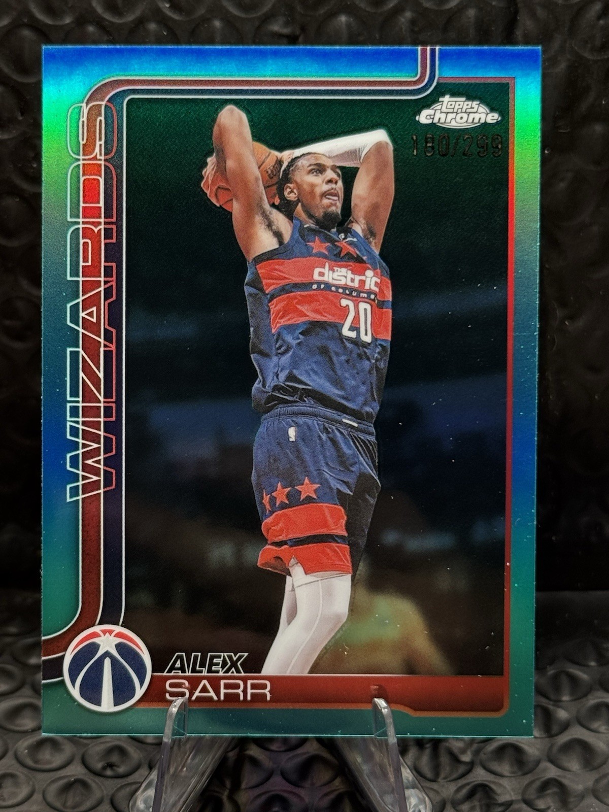 2025-26 Topps Chrome Update Alex Sarr Aqua /299 Washington Wizards