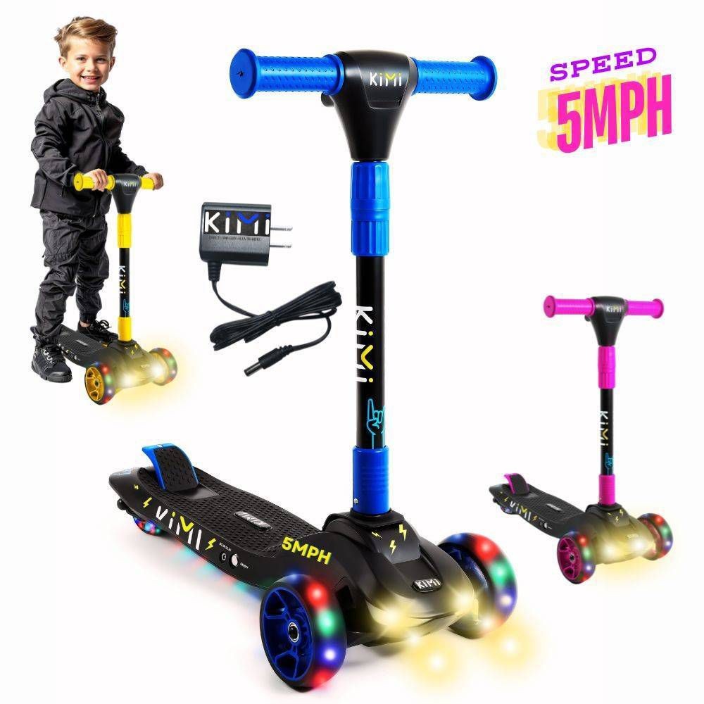 Scooter Enfants Taille Réglable Scooter 3 Roues LED Lumières Refermable
