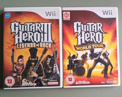 Guitar Hero III Legends of Rock 3 (Nintendo Wii, 2007) & Guitar Hero World Tour