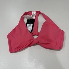 Fabletics PureLuxe Plunge Low Impact Bra Pink Cactus S