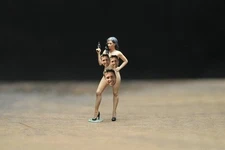 1/64 Scene Props Eva Green Girl Miniatures Figures Model For Cars Vehicles Toys