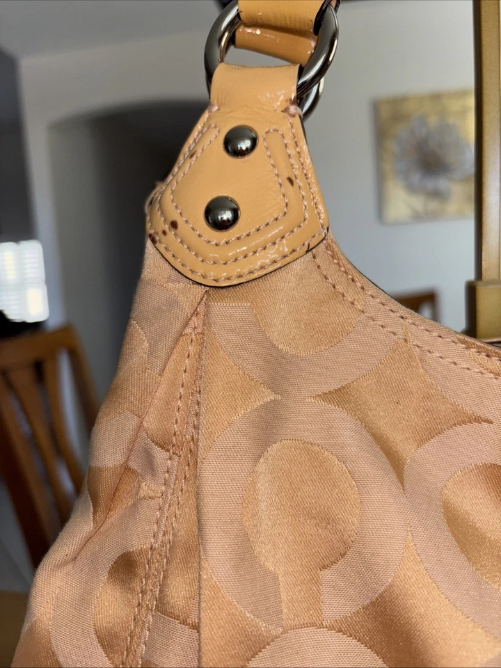 COACH MADISON OPT ART MAGGIE SHOULDER BAG PEACH 14305 Y2K COA - Image 4 of 4