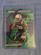 2023 Panini Prizm - Emergent Rhamondre Stevenson #H-10 Green Wave Prizm