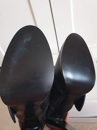 BNIB Burberry Portesham Black Buckle 110mm Platform Ankle Boots Heeled UK 7 EU40 - Picture 15 of 17