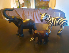Deko Tierfiguren Set Elefant & Zebra mit Kerz...