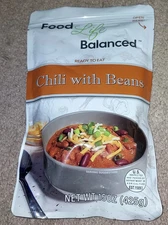 Food Life Balanced  Chili With Beans Ready To Eat 15 oz Camping Pantry  JUN/2027