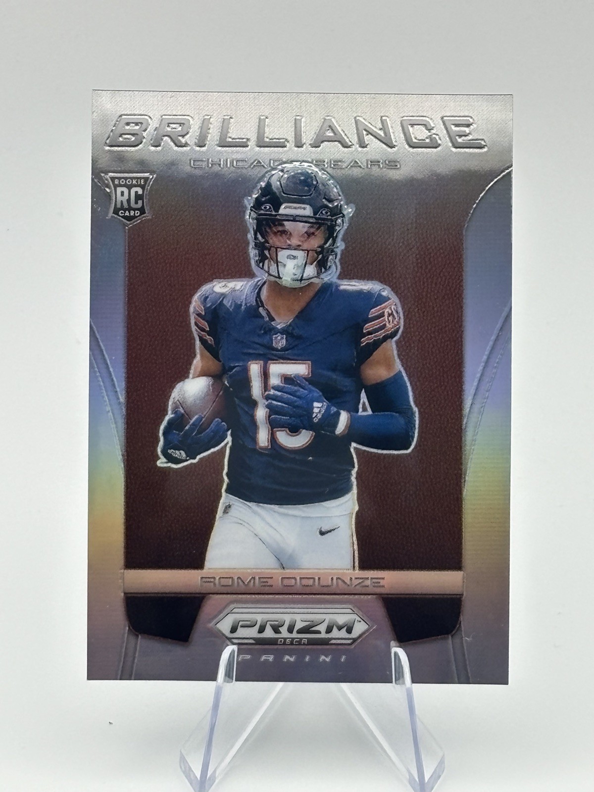 2024 Panini Prizm Deca #8 Rome Odunze Brilliance Silver Halo Bears