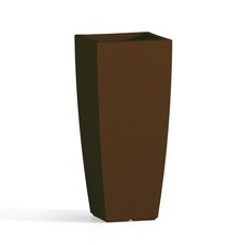 VASO RESINA H90 ALTO MODERNO CACHE POT MADE IN ITALY DESIGN GIARDINO MARRONE