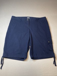 Liz Claiborne Cargo Women's Shorts Navy Blue Stretch Size 18