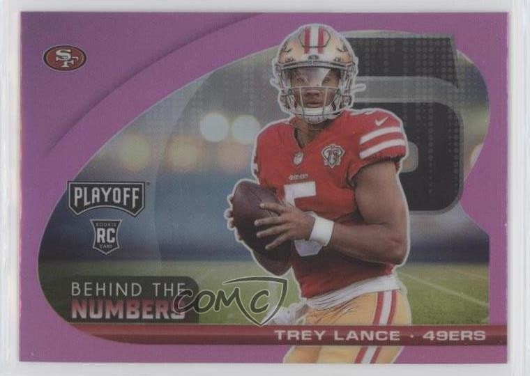 2021 Panini Playoff Behind The Numbers Pink Prizm Trey Lance Rookie RC 0b3