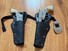 Parris classic Toy Metal Cap pistol with orange cap Cowboys with holster kids