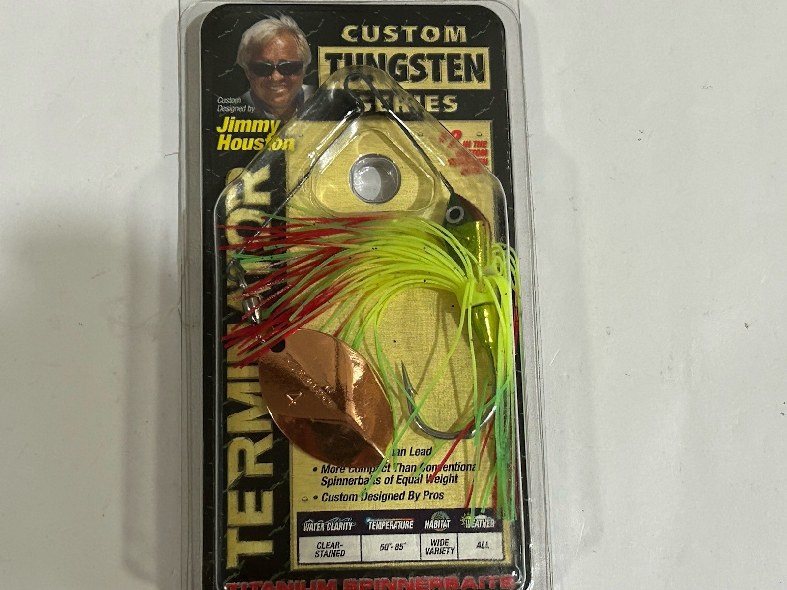 JIMMY HOUSTON MODEL DISCONTINUED 7/16OZ. TERMINATOR CUSTOM TUNGSTEN SPINNERBAIT - Image 2