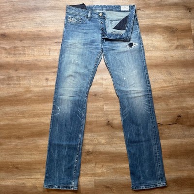 Diesel Safado Jeans Mens 30x34 Blue Slim Straight Stretch Denim Distressed 0R8WR