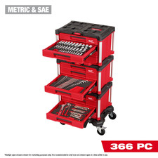 Milwaukee Tool 366 Piece Master Mechanics Hand Tool Set With Packout Drawers And