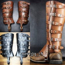 Middle Ages Vikings Pirate Knight Cosplay Long Boot Shoe Cover Shin Guard Props